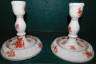 Pair of Porcelain Herend Candlesticks