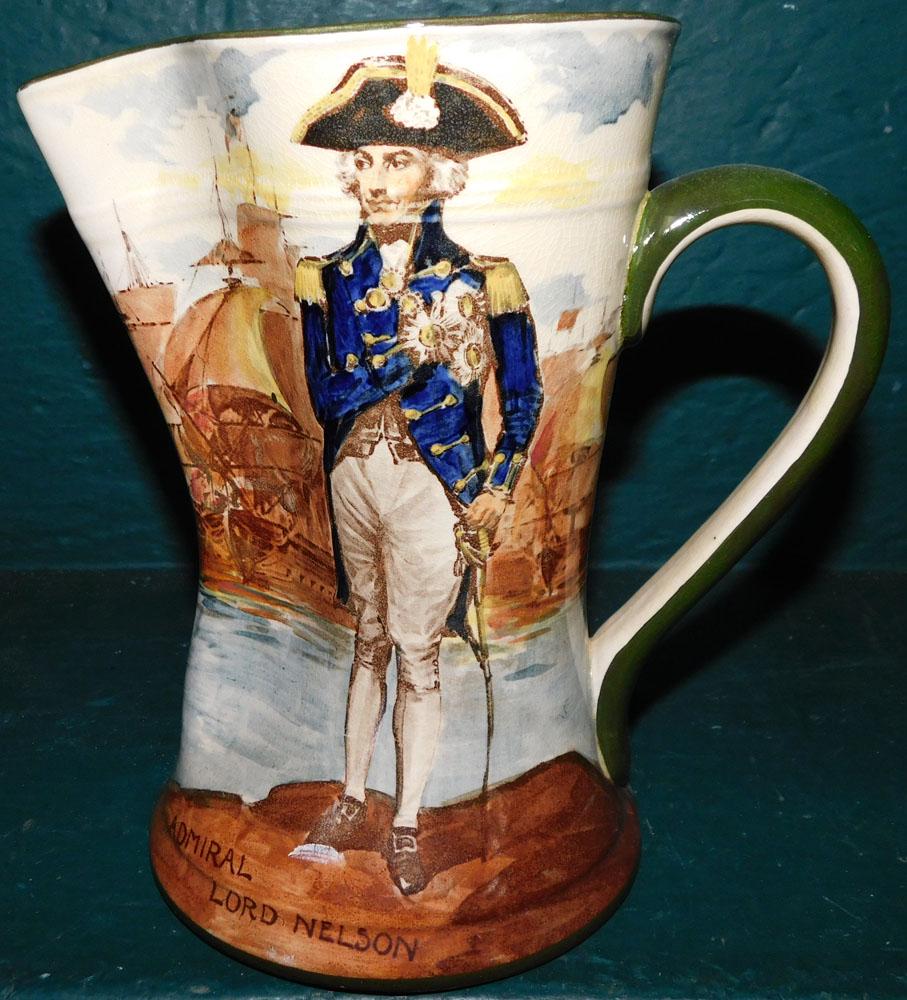 Paint Decorated Royal Doulton Pitcher, (Admiral Lord Nelson) (1 of 4)