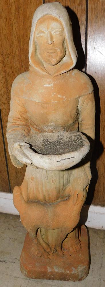 Antique Painted Concrete Statue (1 of 2)