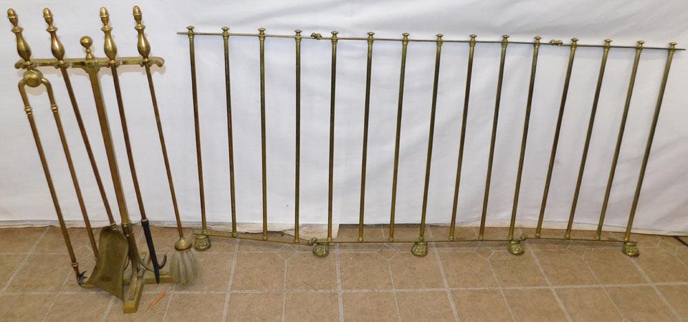 Antique Brass Fire Tools & Screen (1 of 3)