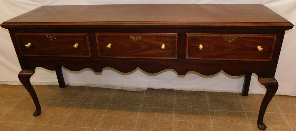 Mahogany Queen Anne Style 3 Drawer Hunt board by Henkel Harris (1 of 7)