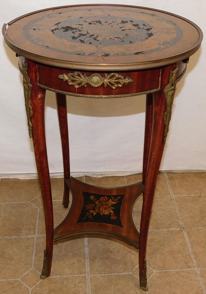 Mahogany Paint Decorated & Bronze Mounted French Stand (1 of 2)