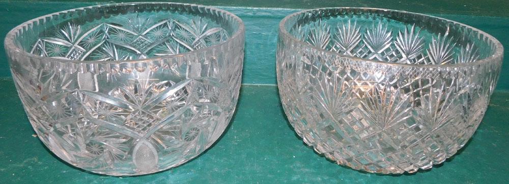 2 Large Cut Glass Bowls (1 of 4)