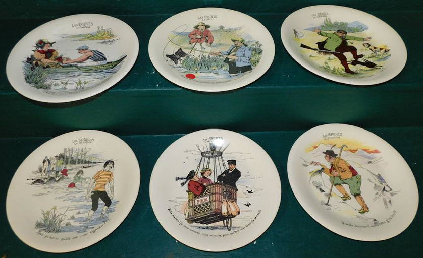 Lot Of 6 Decorator Sports Plates