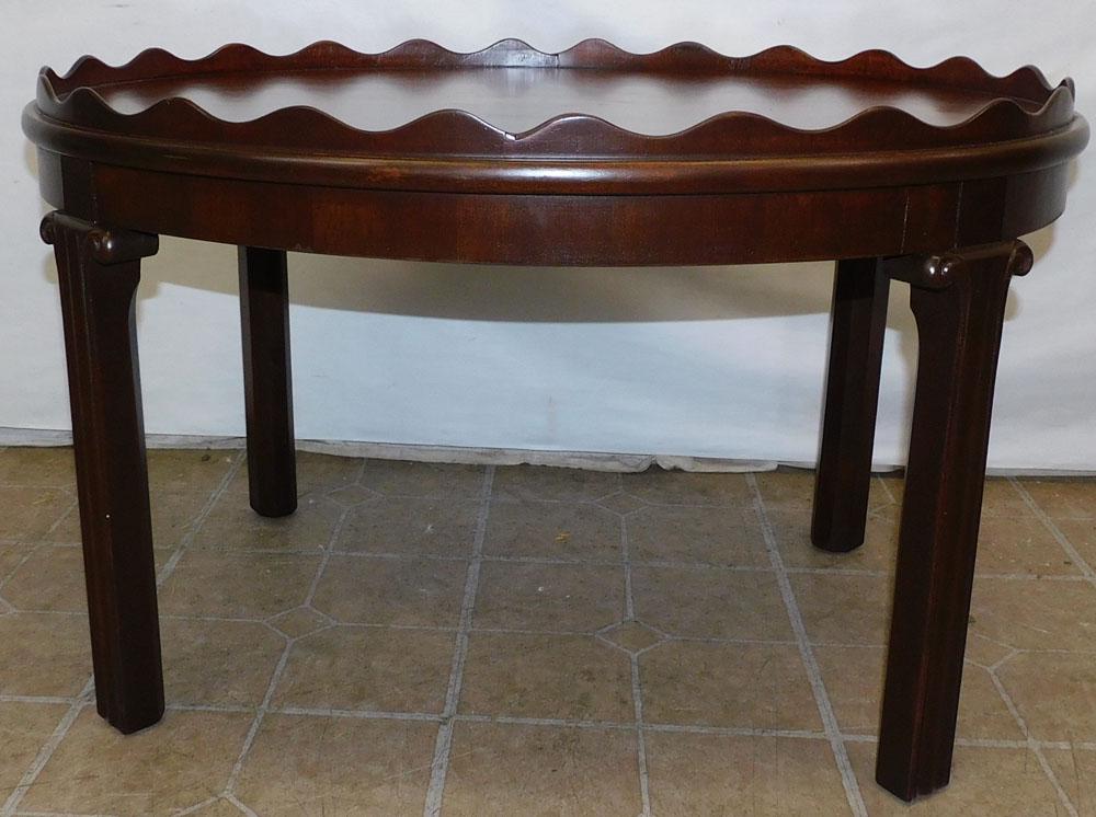 Mahogany Inlaid Gallery Top Tea Table (1 of 4)
