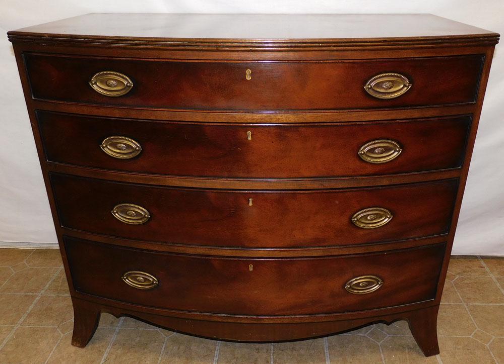 Mahogany Bowfront 4 Drawer Chest (1 of 7)