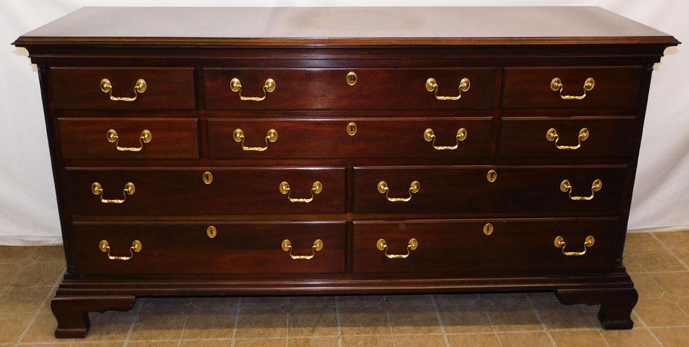 Mahogany 10 Drawer Chest Fluted Columns by Council Craftsman (1 of 8)
