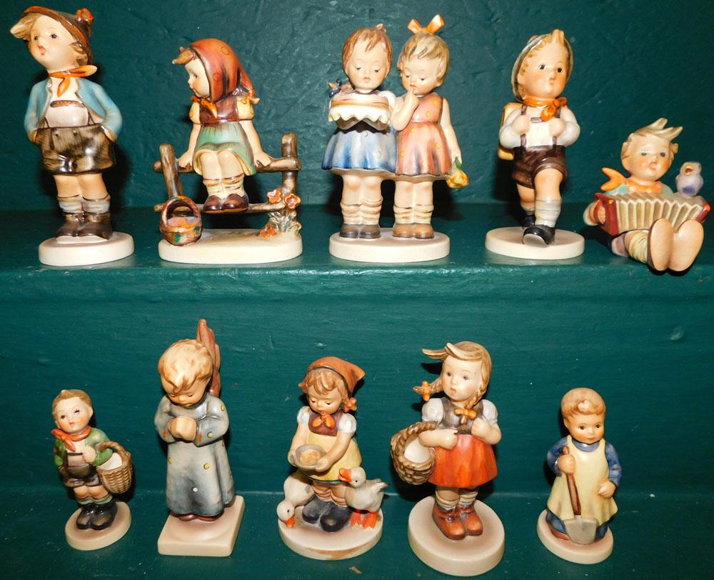 Lot of 10 Hummel Figurines: Lot of 10 Hummel Figurines .