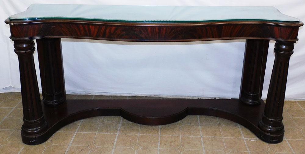 Mahogany Oversized Fluted Corner Serpentine Front Console (1 of 5)