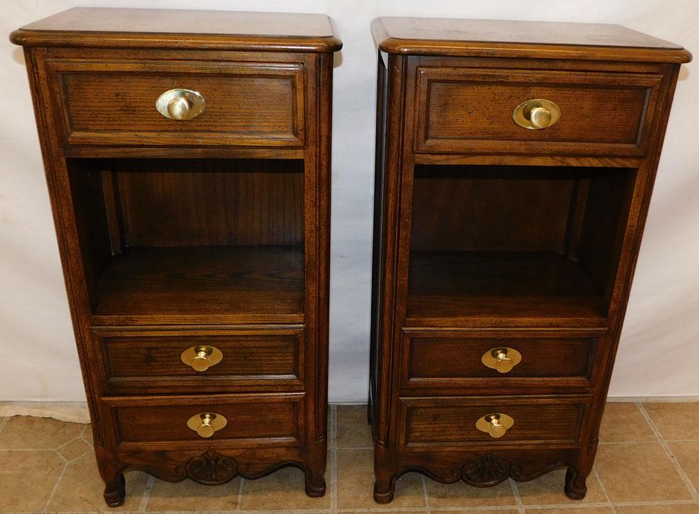 Pair of Chestnut 3 Drawer Night Stands by Baker (1 of 6)