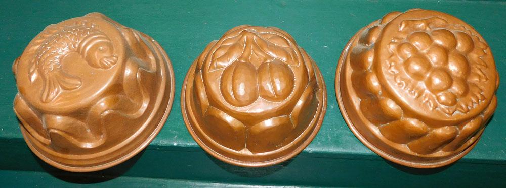 3 Antique Copper Molds (1 of 2)