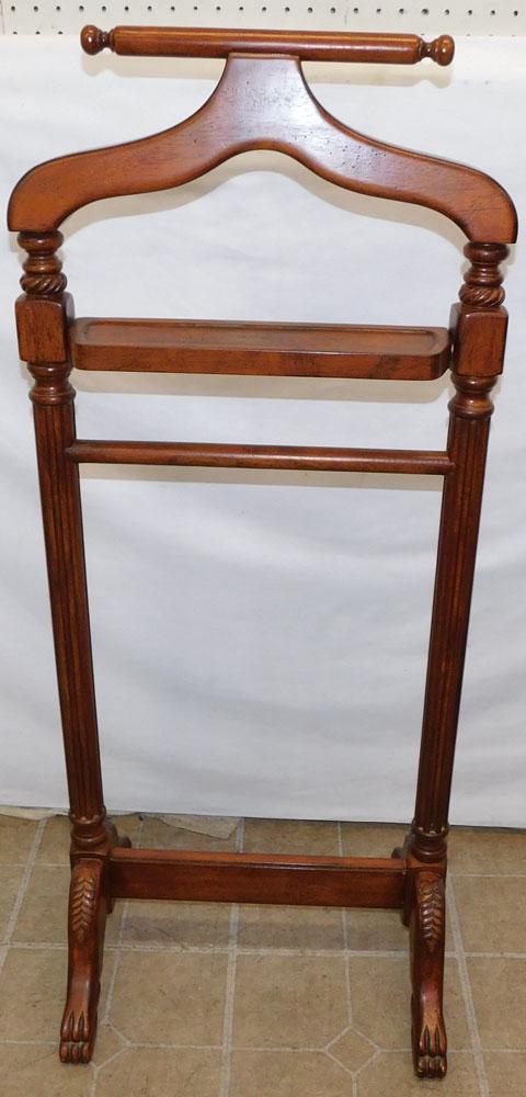 Carved Mahogany Men's Valet: Carved Mahogany Men's Valet . 44" H