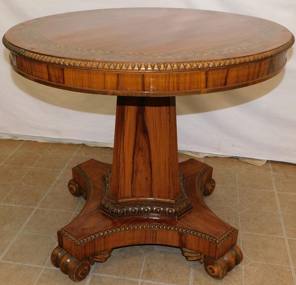 Walnut Inlaid Classical Center Table (1 of 3)