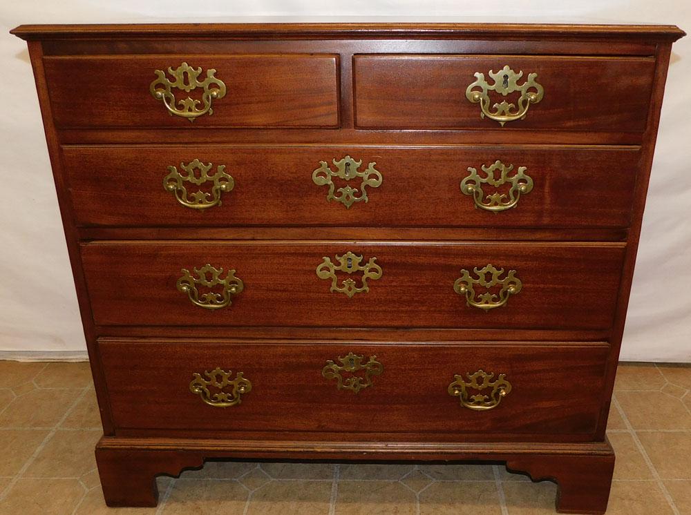 19th C Mahogany 2/3 English Bachelor's Chest (1 of 7)