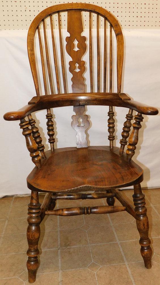 Elmwood Windsor Arm Chair: Elmwood Windsor Arm Chair . 47 1/2" H