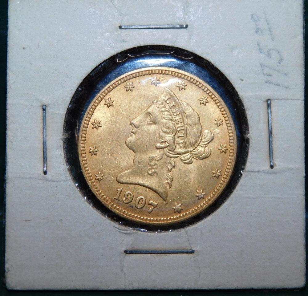 1907 $10 Liberty Head Gold Coin (1 of 2)