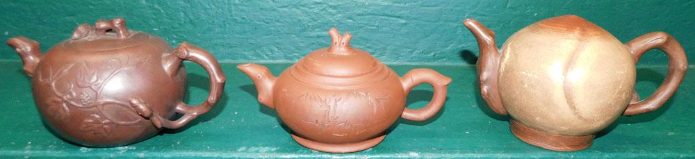 Lot Three Oriental Pottery Tea Pots (1 of 7)