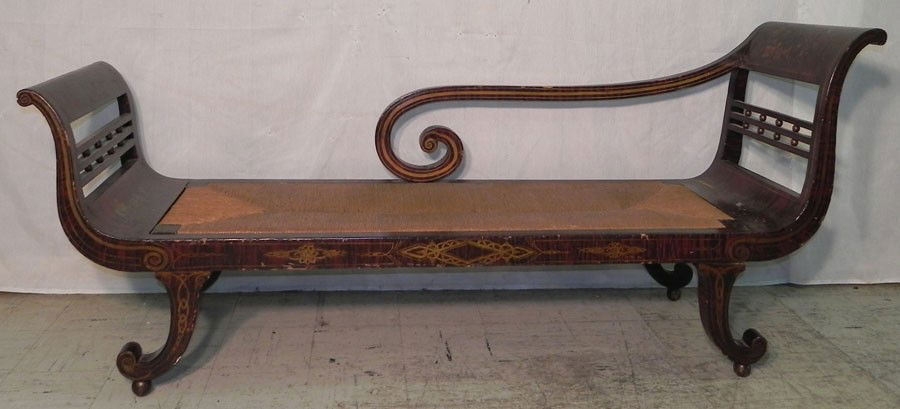 Period 19th c. Adams recamier. 76 1/2" long.: Period 19th century Adams recamier. 76 1/2" long.