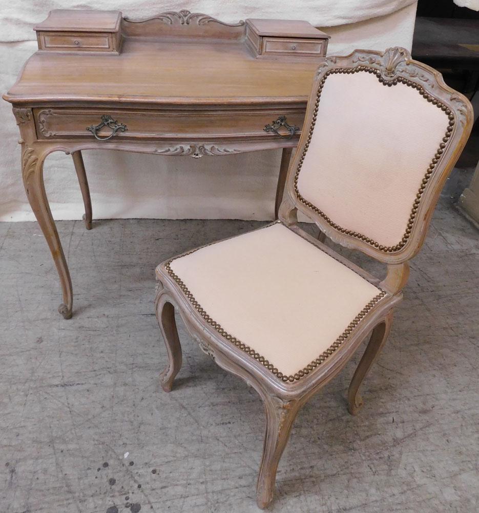 Carved Walnut French Ladies Desk with Chair (1 of 5)