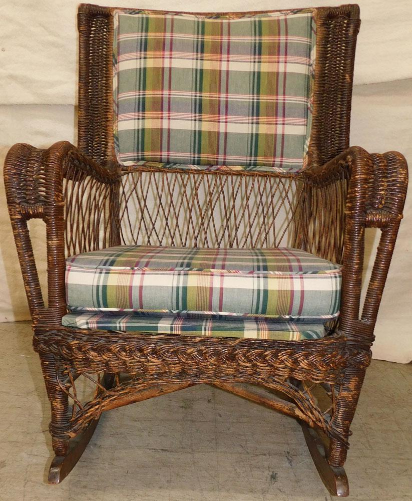 Antique Wicker Arm Chair Auction
