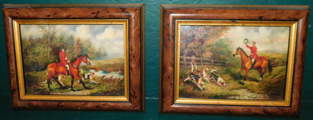 Pair of Fox Hunt Scene Framed Prints (1 of 5)