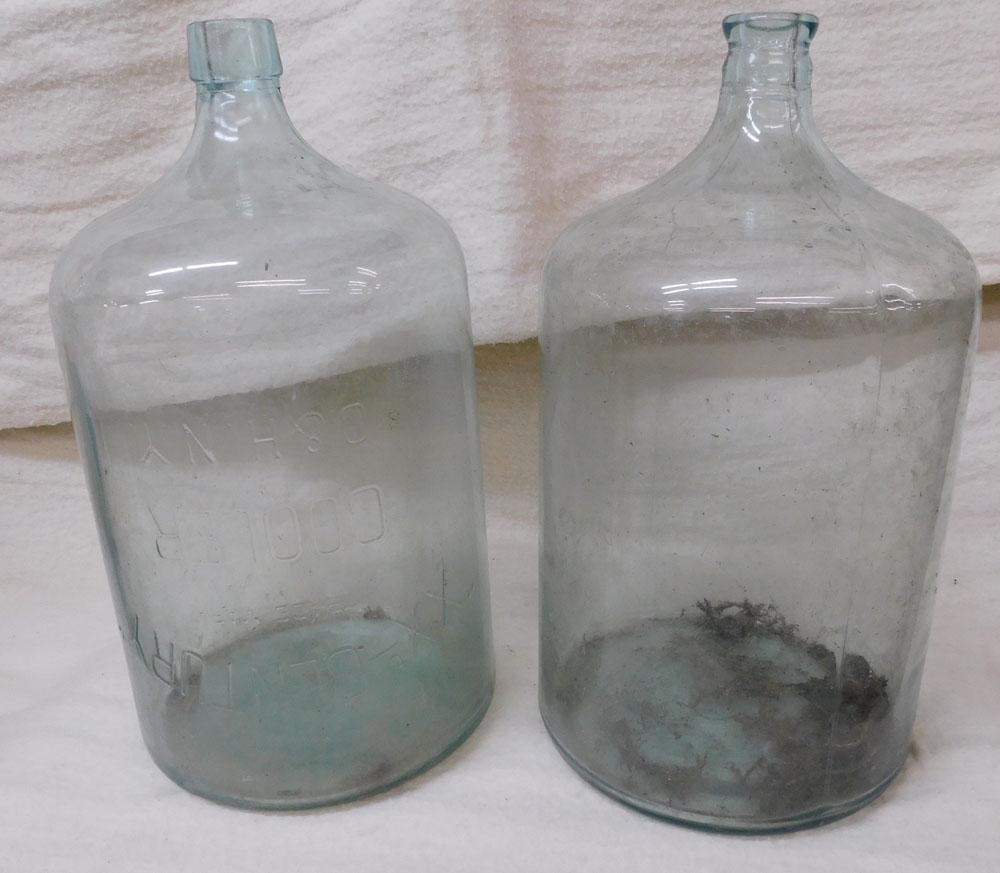 2 Vintage Glass Water Bottles, (1 C & H, New York) (1 of 2)