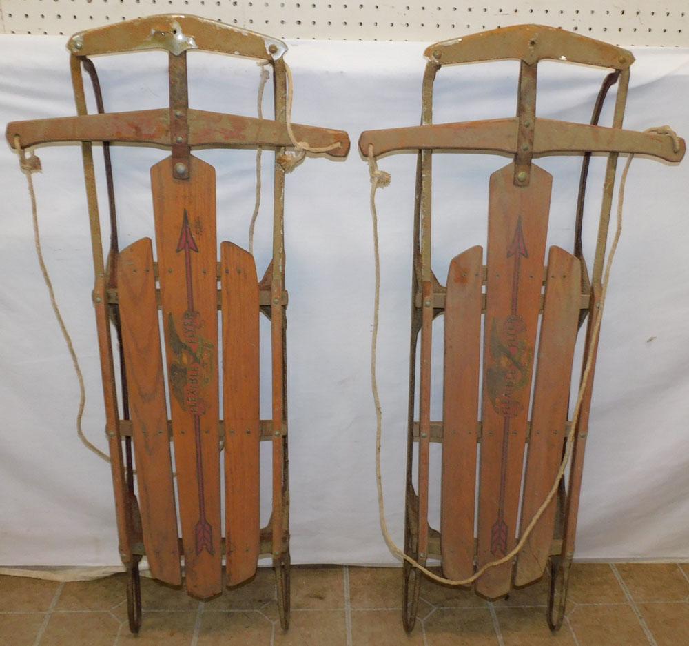 Two Vintage Snow Sleds