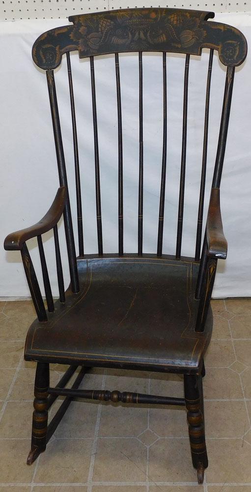 Antique Paint Decorated Boston Rocker (1 of 4)