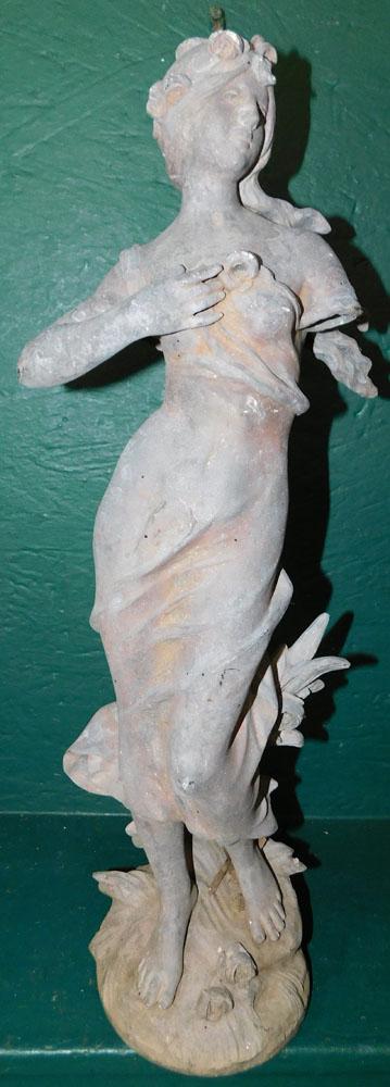 Antique Spelter Figure Of Lady - As Is (1 of 6)