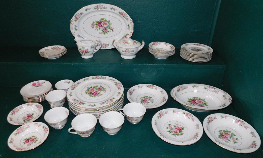 44 Pc Wentworth China Pink Peonies Dinner Ware (1 of 4)