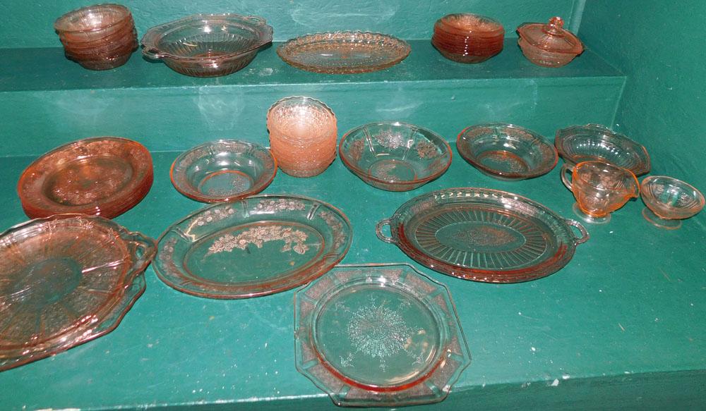 41 Pc Pink Depression Glassware (1 of 4)