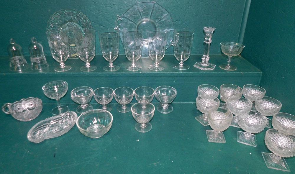 Lot Stemware: Lot Stemware. ALL DESCRIPTIONS AND ANY CONDITION STATEMENT GIVEN BY LANGSTON AUCTION GALLERY ARE STRICTLY OPINIONS AND LANGSTON'S SHALL HAVE NO RESPONSIBILITY FOR ERRORS OR OMISSIONS. THE ABSENCE OF A