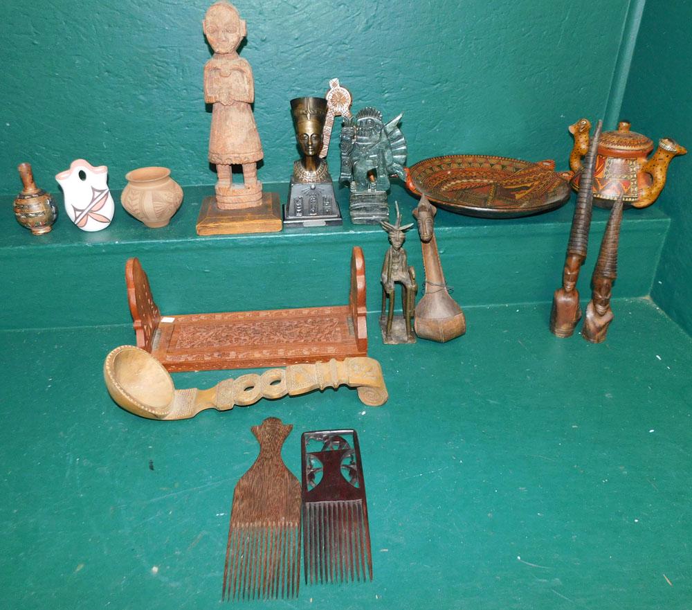 Lot Wood Carved Oriental Items (1 of 7)
