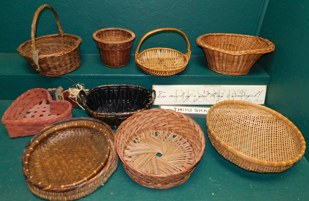 Lot Baskets: Lot Baskets. ALL DESCRIPTIONS AND ANY CONDITION STATEMENT GIVEN BY LANGSTON AUCTION GALLERY ARE STRICTLY OPINIONS AND LANGSTON'S SHALL HAVE NO RESPONSIBILITY FOR ERRORS OR OMISSIONS. THE ABSENCE OF A 