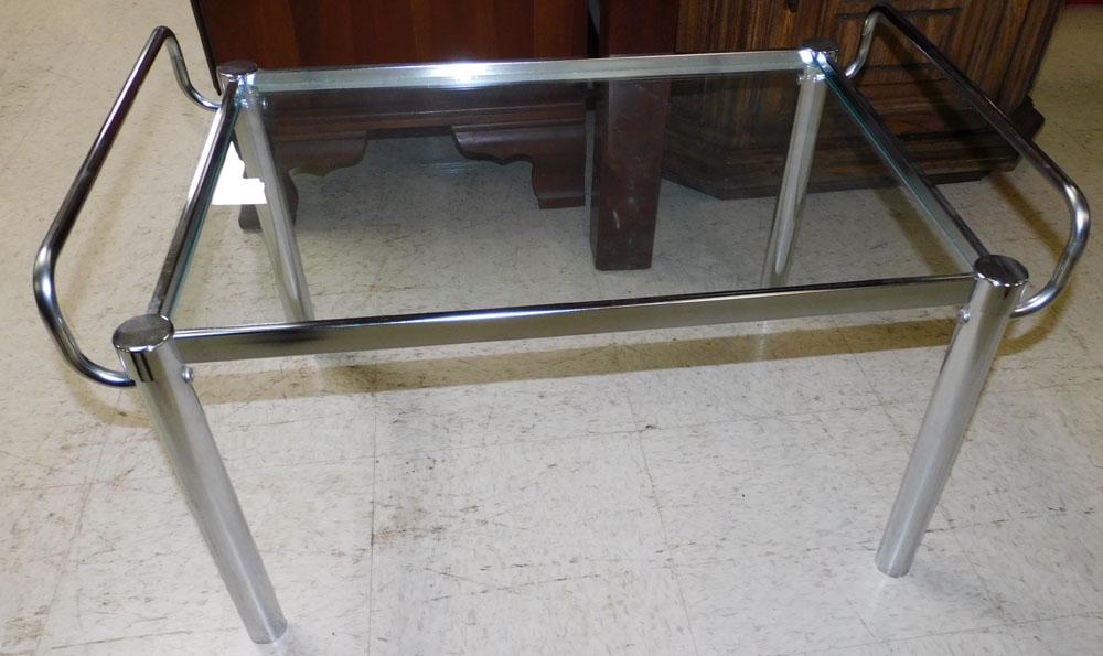 Chrome & Glass Top Tea Table (1 of 2)