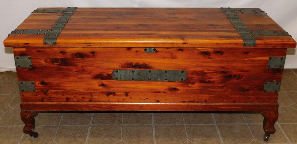 Antique Cedar Metal Bound Blanket Chest (1 of 4)