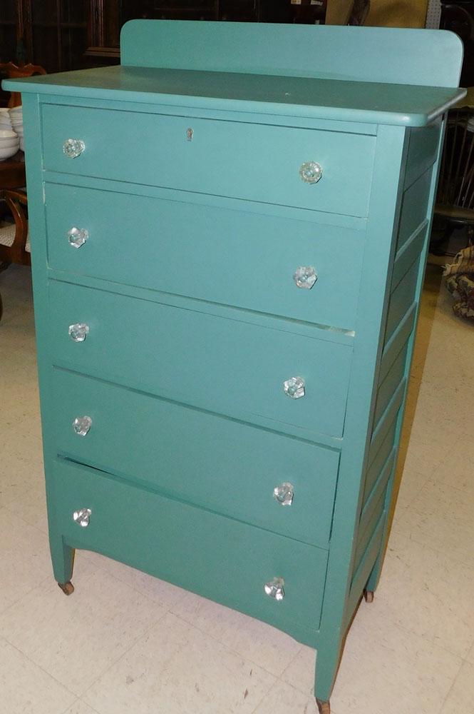 Painted Oak 5 Drawer Chest (1 of 3)