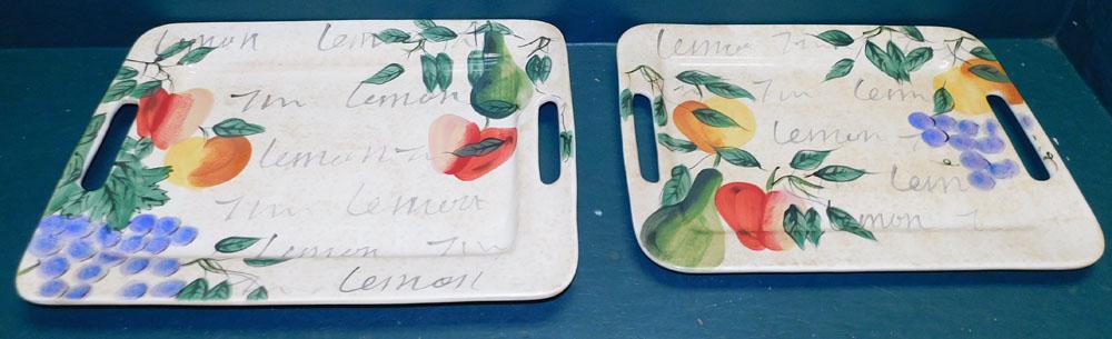 2 Painted Porcelain Serving Trays (1 of 4)