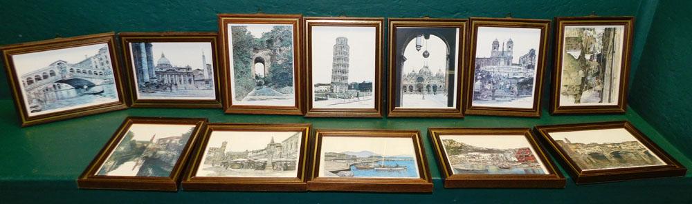 12 Small Venetian Framed Prints (1 of 7)