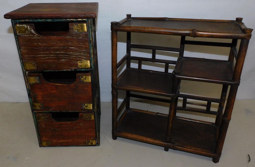 Small 3 Drawer Table Top Chest & Bamboo Shelf (1 of 3)