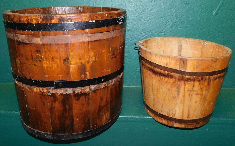 2 Wood & Metal Strap Buckets (1 of 2)