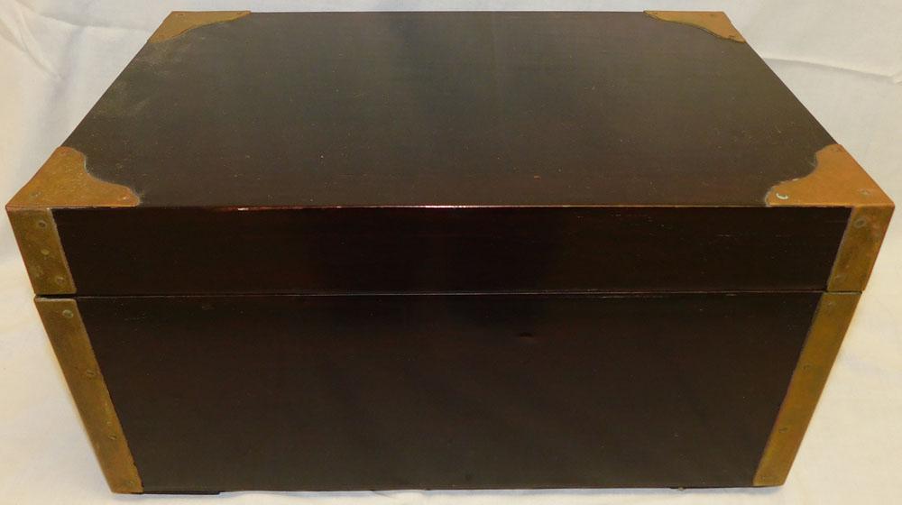 Oriental Brass Bound Document Box with Interior Tray (1 of 5)