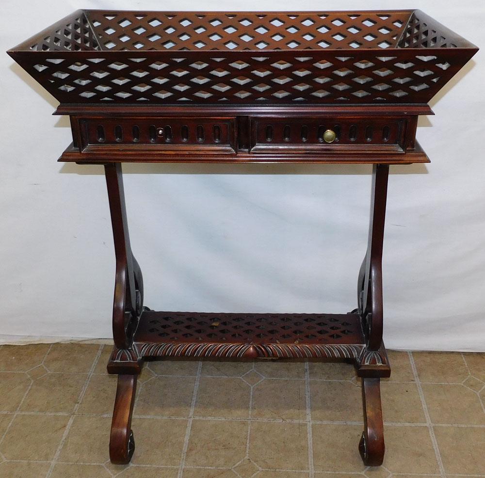 Mahogany Open Work Stand (1 of 6)