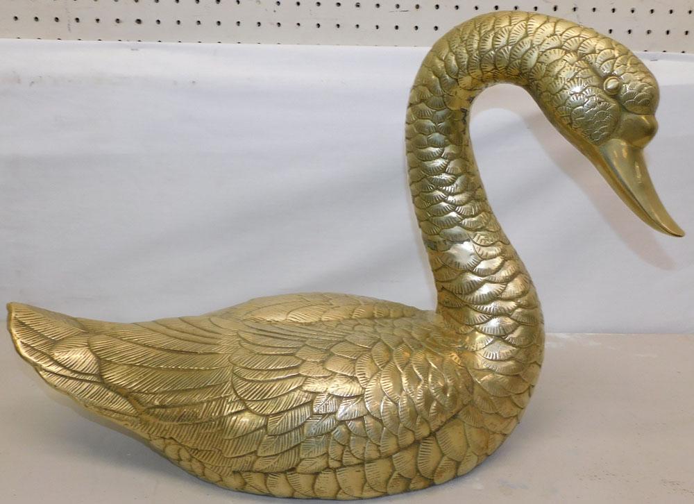 Lifesize Cast Brass Swan (1 of 5)