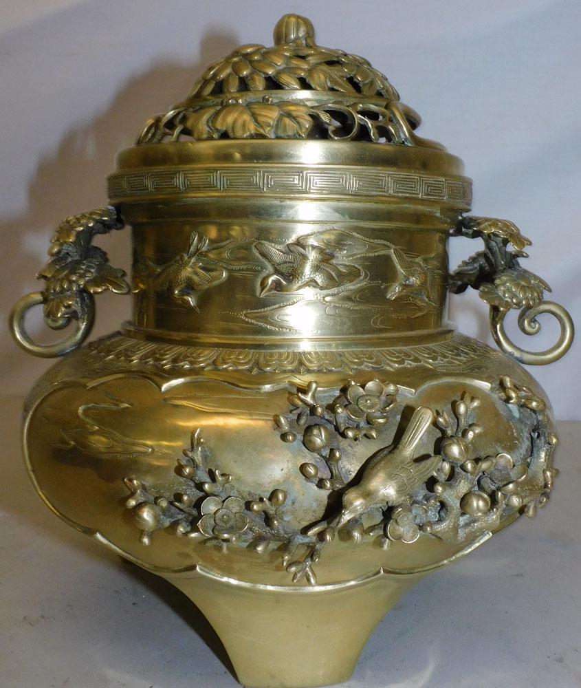 Bronze Oriental Covered Urn (1 of 8)