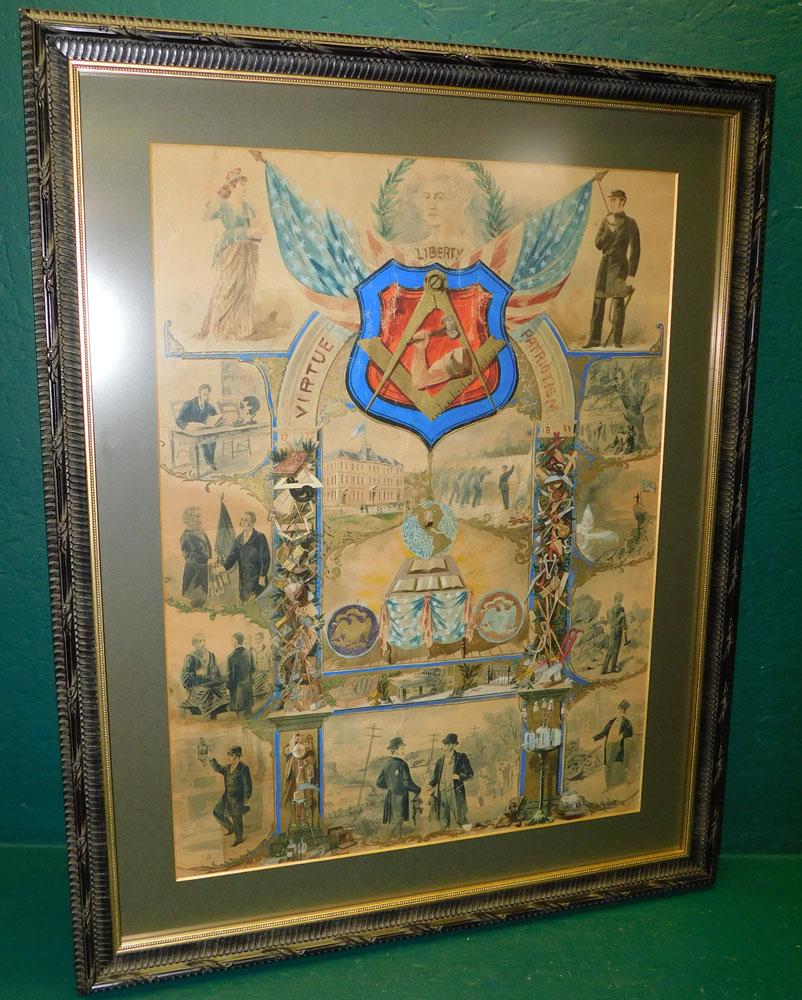 Framed Civil War Historical Collage Watercolor (1 of 6)