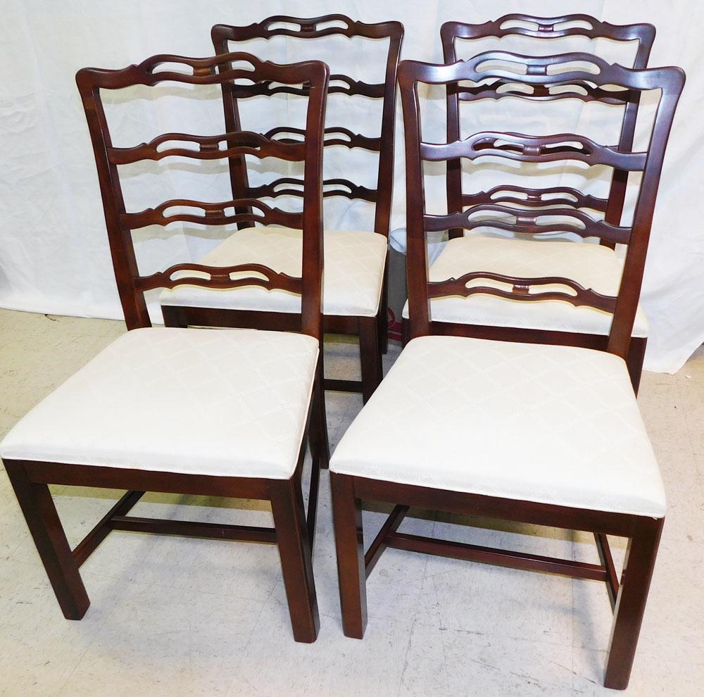 Set of 4 Chippendale Style Cherry Dining Chairs (1 of 4)