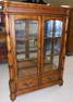 Mahogany Faux Bamboo Lighted 2 Door over 2 Drawer Cabinet by Schnadig