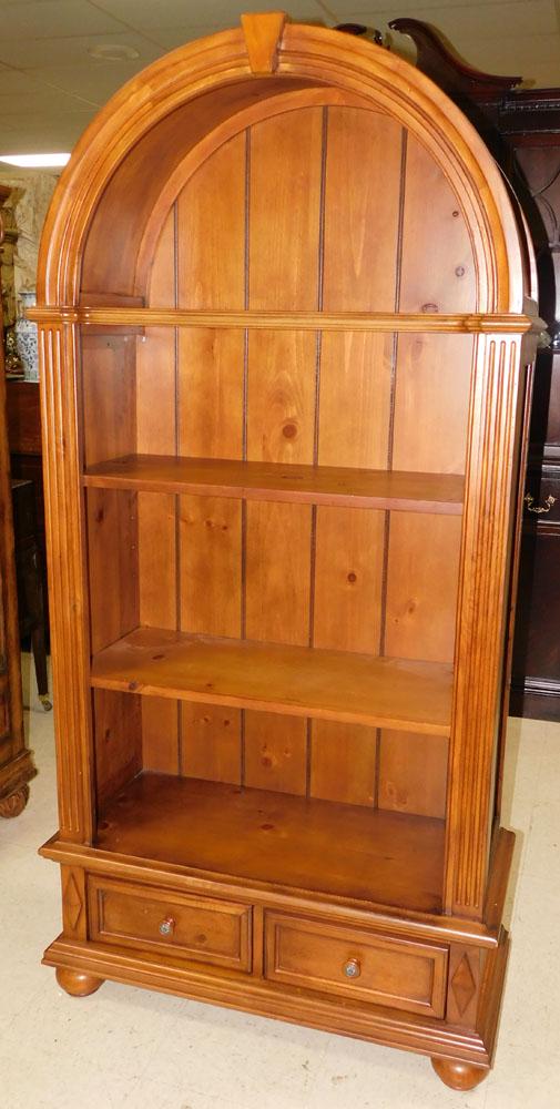 Cherry Fluted Column Two Part Bookshelf with 2 Drawers (1 of 3)