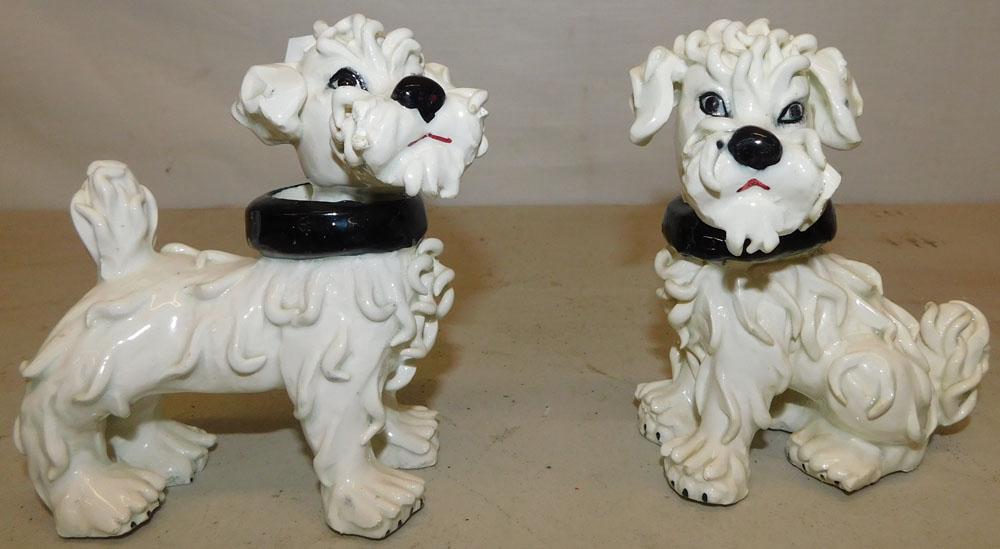 Pair of Painted Italian Ceramic Dog Figurines (1 of 5)